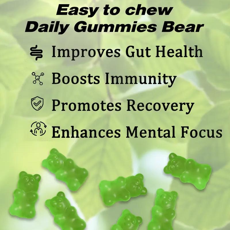 Susnen Greens Daily Gummies Multivitamin DailyWellness Supplement Green Apple 20+ in 1 Multivitamin with 20+ Nutrient-Dense Ingredients for Stress & Bone Support Healthcare Fitness-2