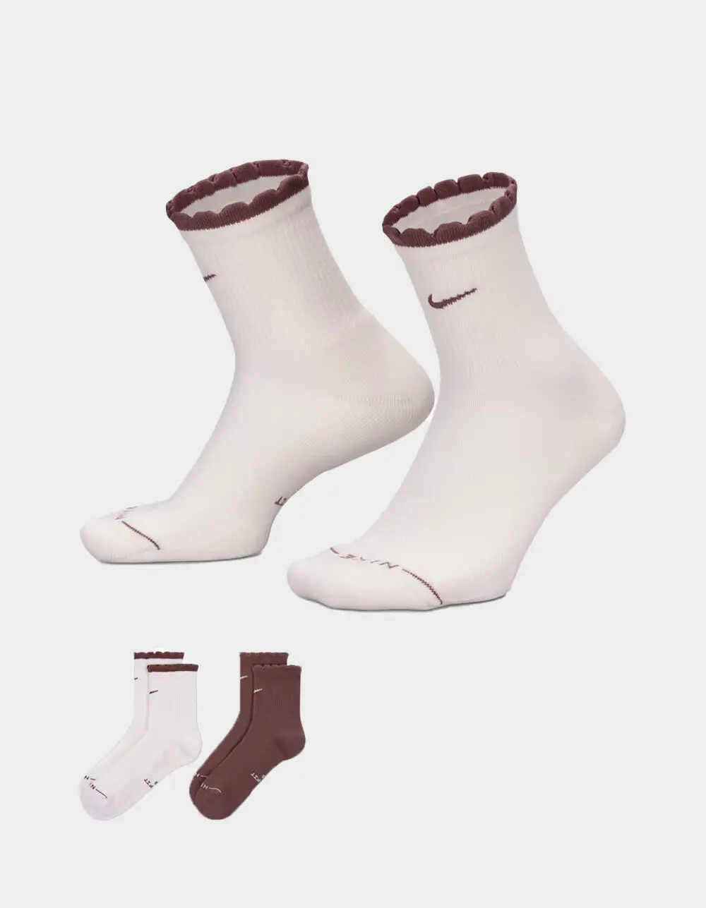 NIKE Everyday Elevated Womens Micro-Crew Socks 2 Pack