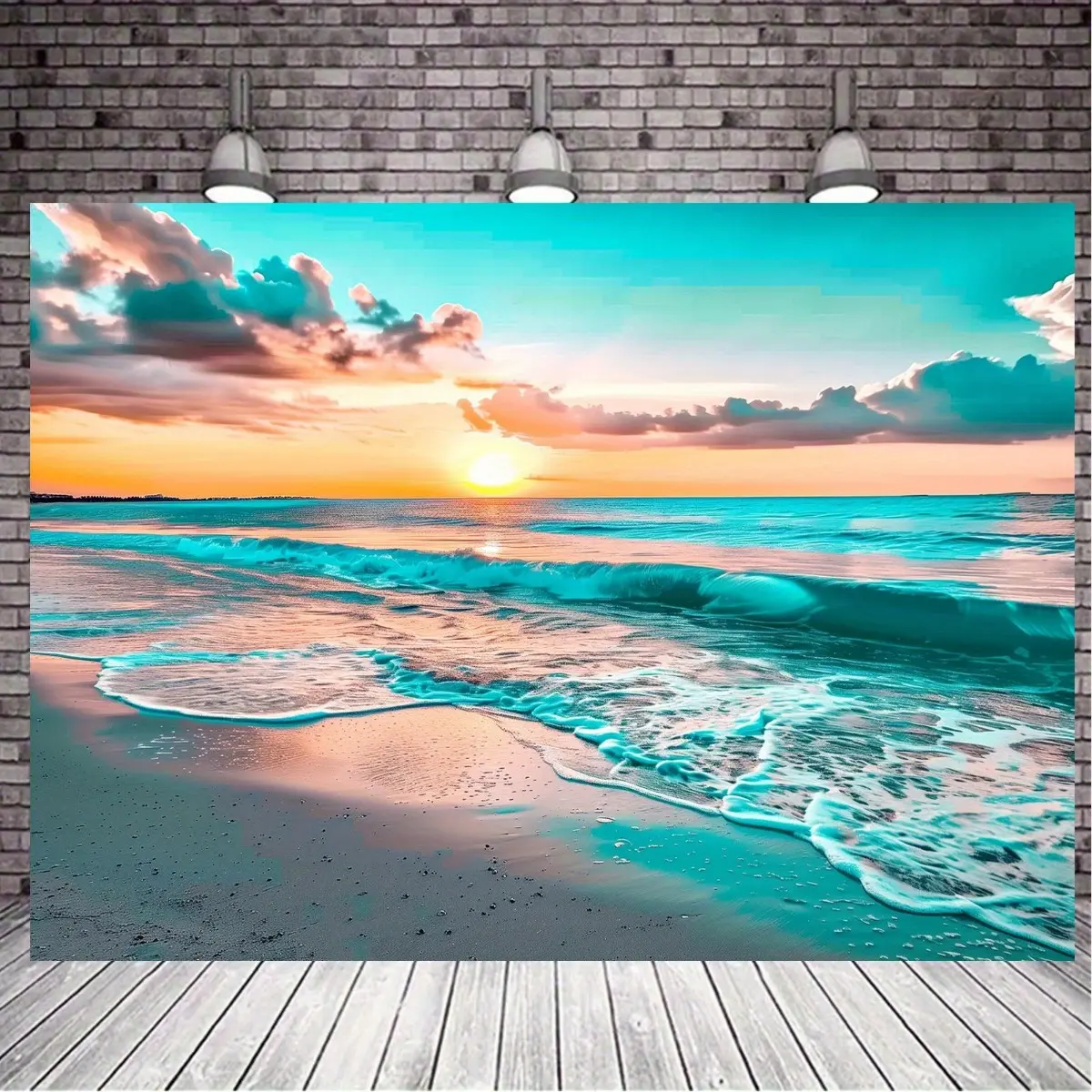 Polyester Ocean Beach Photography Tapestry - Versatile Wall Hanging for Home, Office, Party Decor - Easy to Install, Durable, No Electricity Needed Room Dorm Bedroom Decoration