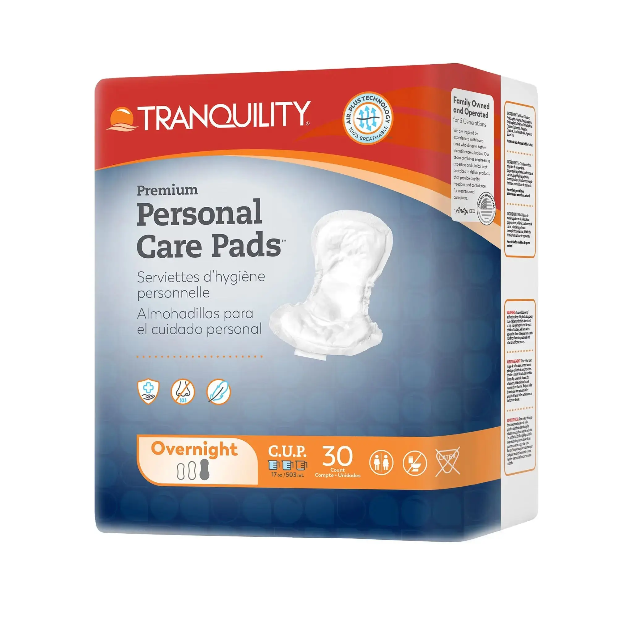 Tranquility Personal Care Pads, Premium Overnight Heavy Absorbency, 16 Inch, #2482