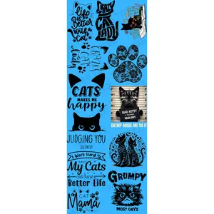LIFE IS BETTER WITH A CAT (1) (60 INCH) PREMADE GANGSHEET - 22X60 DTF TRANSFERS - DIRECT TO FILM