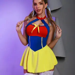 Snow White Fantasy Costume Color Block Bow Front Costume Dress without Stockings for Women - Accessories, Womenswear snow white costume Halloween