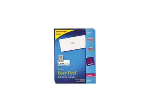 Avery 5960 Easy Peel Laser Address Labels, 1 x 2-5/8, White, 7500/Box