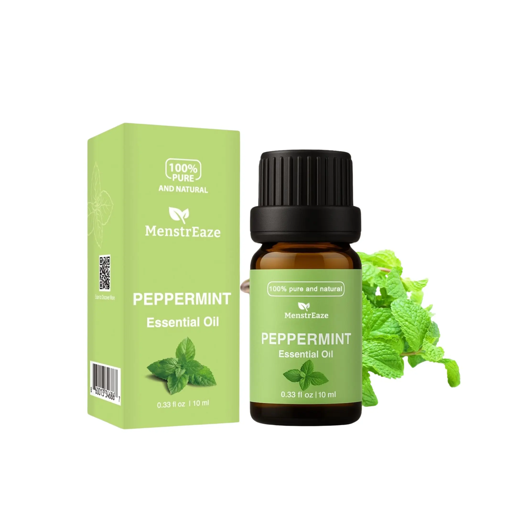 Peppermint Essential Oil 10ml Dropper Bottle for Migraine Headache Support Skin Hair Calming Effects Natural Pure Aromatherapy Healthcare Solution - Healthy, Treatment