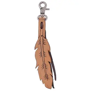 Circle Y Tooled Feather Saddle Charm