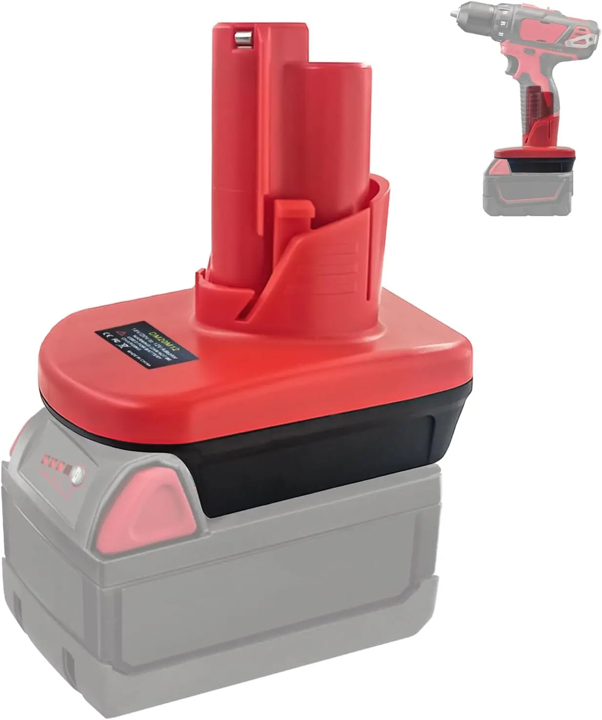 Dewalt 20V & Milwaukee M18 to M12 Battery Adapter: Extend Tool Life with DM18M12, Durable ABS, Not for Charging - 6 Months Warranty 20  vbatteries