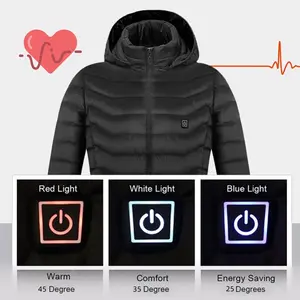 New Heated Jacket Coat USB Electric Jacket Cotton Coat Heater Thermal Clothing Heating Vest Men's Clothes Winter Fabric Hoodie