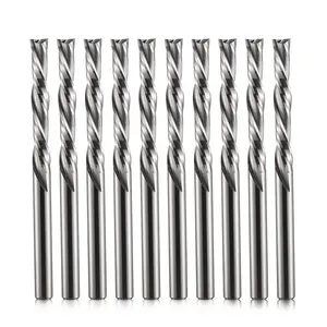 Downcut Spiral Router Bits 1/8 inch Shank, 1/8 inch Cutting Diameter ,7/8 inch Cutting Length,Carbide CNC Router Bits End Mill for Wood Cut, Carving 10 Pack