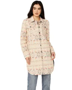 Shyanne Women's Women'S Southwestern Print Long Shacket - Swfa24w9-Offwht