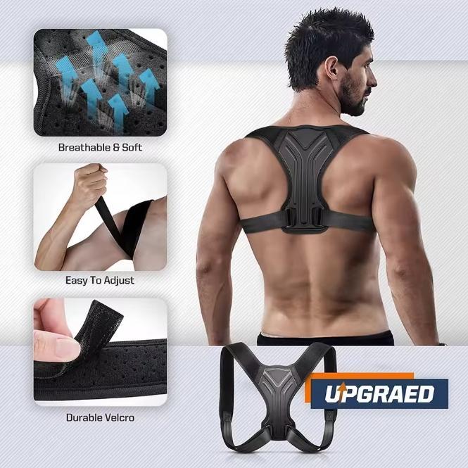 Unisex Adult Straight Back Invisible Inner Wear Lightweight Adjustable Back & Shoulder Support for Home Office & Sports