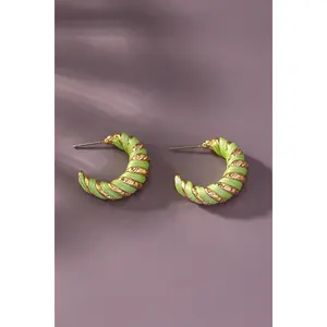 Wrapped in Leather Earring - Sage