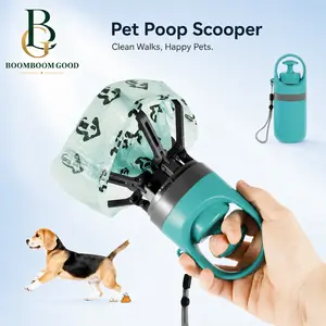 Portable Pet Poop Scooper with Built-in Waste Bag, 6-Claw Dog Waste Pickup Tool for Outdoor Walks