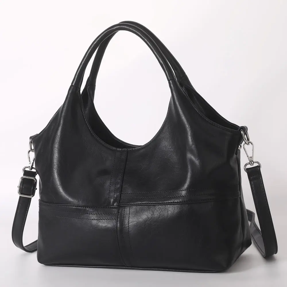 New women's tote bag, faux leather work backpack, spacious daily handbag with adjustable and detachable shoulder strap