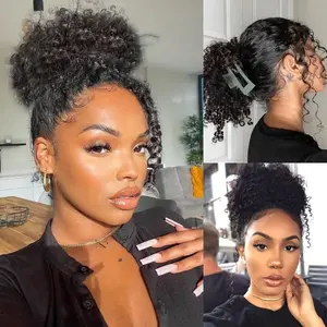 Kinky Curly Invisi Strap Snug Fit 360 Transparent Lace Frontal Bleached Knots Pre Cut Lace Wig With Drawstring