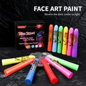 COLORARTS Kids Face Paint Crayons 12pcs Non Toxic Washable Hypoallergenic Easy Application Party Supplies Creative Fun Activities