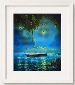 "Lost on a Lake" 11x14 Print | Fantasy Art Print | lake art print, fantasy landscape, acrylic painting print