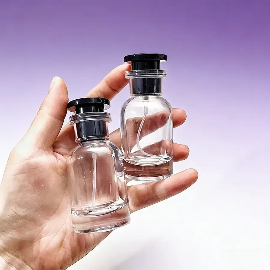 3PCS 30ml Glass Perfume Spray Bottles, Premium Portable Empty Containers for Travel, Travel Pump Bottle, Reusable Glass Bottle, Refillable Spray Containers, Clear Bottle