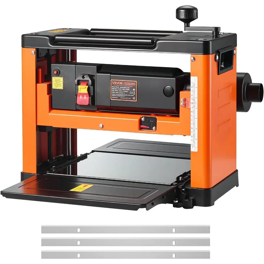 VEVOR 13 - Inch Thickness Planer, Three - Blade Power Benchtop Planer ...