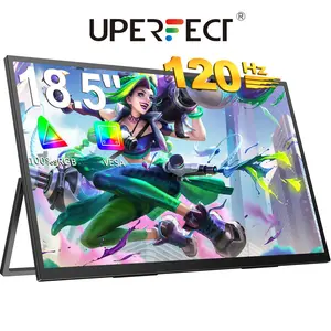 UPERFECT 18.5 inches Portable Gaming Monitor 100Hz/120Hz 1080P IPS Single Screen Dual Screen 100% sRGB Color Gamut, Eye-Care Design, Ultra-Thin Design Dual Speakers  Stand Smart Protective Case  Laptop Screen Extender Studio Monitor Mini Monitor