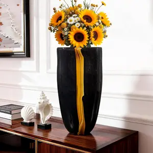 Irregular Hand-blown Colored Glaze Vase；Table Vase；Wide-mouth Vase；Modern Sculptural Vase；Floor Vase