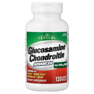 21st Century Glucosamine Chondroitin Advanced Plus MSM, 120 Coated Tablets | HSA/FSA Eligible