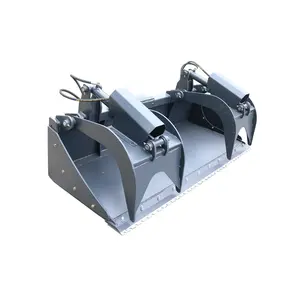 85" Grapple Bucket for Skid Steer | Heavy Duty Dual Arm Land Clearing Attachment