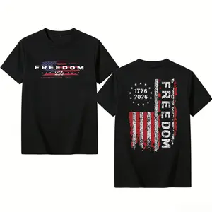 [Sale Up To 50%] Freedom 1776–2026 T-Shirt – Patriotic USA Flag Vintage Distressed Graphic, 250 Years of American Freedom, Front & Back Print, Soft US Cotton, Unisex US Fit