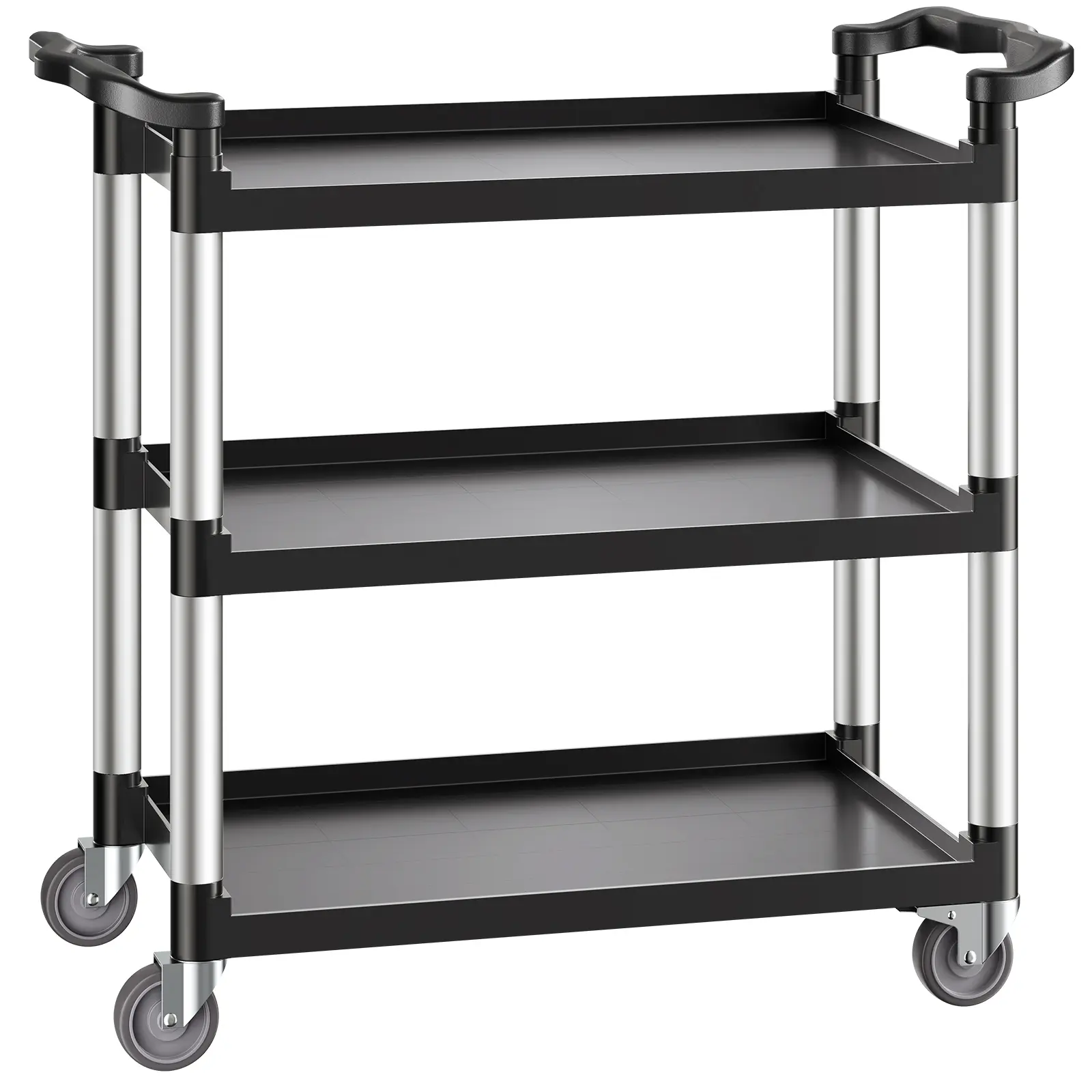 【DealsForYouDays】VEVOR 3-Tier Heavy-Duty Aluminum Alloy Utility Cart Racks, 500 lbs Capacity, Lightweight Organiser with Sturdy Smooth Locking Wheels, Indoor/Outdoor Cart for Home & Bathroom Supplies, Heavy Duty Wagon