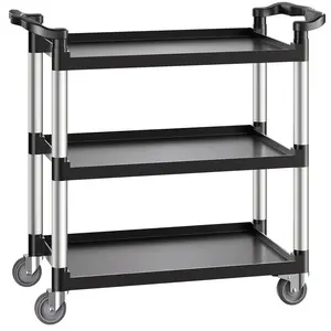 VEVOR Heavy Duty Utility Cart 500 lbs Capacity 3-tier Service Cart with Wheels