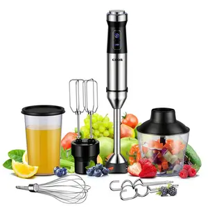 6-In-1 Immersion Blender Handheld 1000W 20-Speed & Turbo Mode, GDOR Scratch Resistance Hand Blender With Dough Hooks, Egg Beaters, Whisk, 800ml Beaker, 600ml Chopper Titanium Blades.