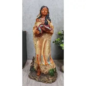 Native American Inca Indian Mother Cradling Baby Statue 10.5"Tall Pacha Mama