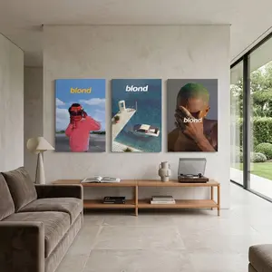 Frank Ocean Blond Canvas Wall Art Set, Aesthetic Rap Poster for Room Decor, Modern Music Studio Decor, Set of 3 Unframed/Framed Posters