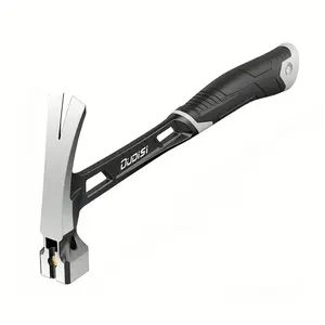 OUDISI high-carbon steel square-head right-angle claw hammer, Features a rubber-coated handle for grip.Designed for woodworking nail removal.Suitable for construction, Hand Tools, Diy Tools, home improvement, and building projects.