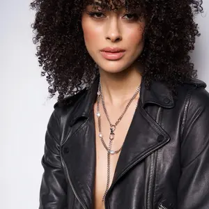 Holly Freshwater Pearl Layered Necklace - 16” Length with 5” Drop, Plated Stainless Steel, Pearl Detail, Chain Attachment