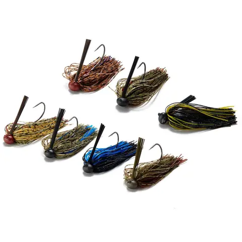 NAKO 97% Tungsten Football Jig, 40% Smaller Artificial Fishing Lure, Ultimate in Sensitivity, 7 Skirt Colors, PB&J Outdoor Fishing Jig