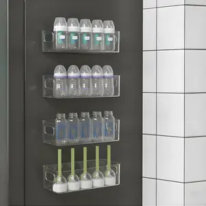 MGY 4Pack Clear Baby Bottle Organizer for Refrigerator,-Saving for Baby,Bottle Organizer for