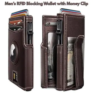 Father’s Day Gift for Dad | Men’s RFID Blocking Wallet with Money Clip | Slim Pop Up Credit Card Holder with Magnetic Closure & Gift Box