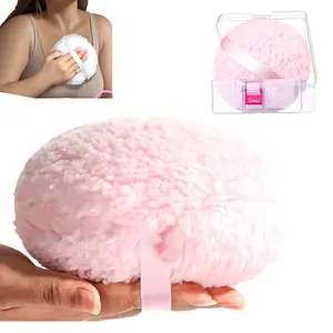 6 Inch Soft Fluffy Body Powder Puff with Storage Case, Large Washable Body Cosmetic Puff, Even Application Dusting Puff for Daily Body Skin Care