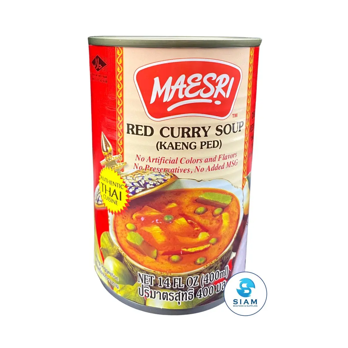 MaeSri Red Curry Soup (Kaeng Ped), Vegetarian (14 oz) ซุปแกงแดง (แกงเผ็ด) แม่ศรี