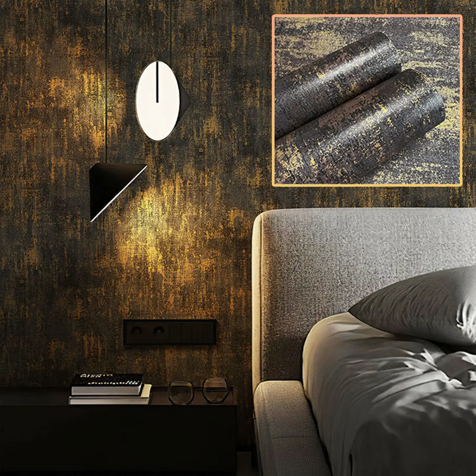 Kitchen Splashproof Self-Adhesive Matte Finish Wallpaper, Concrete Design, Industrial Style, 44cm X 300cm, Durable and Easy to Install