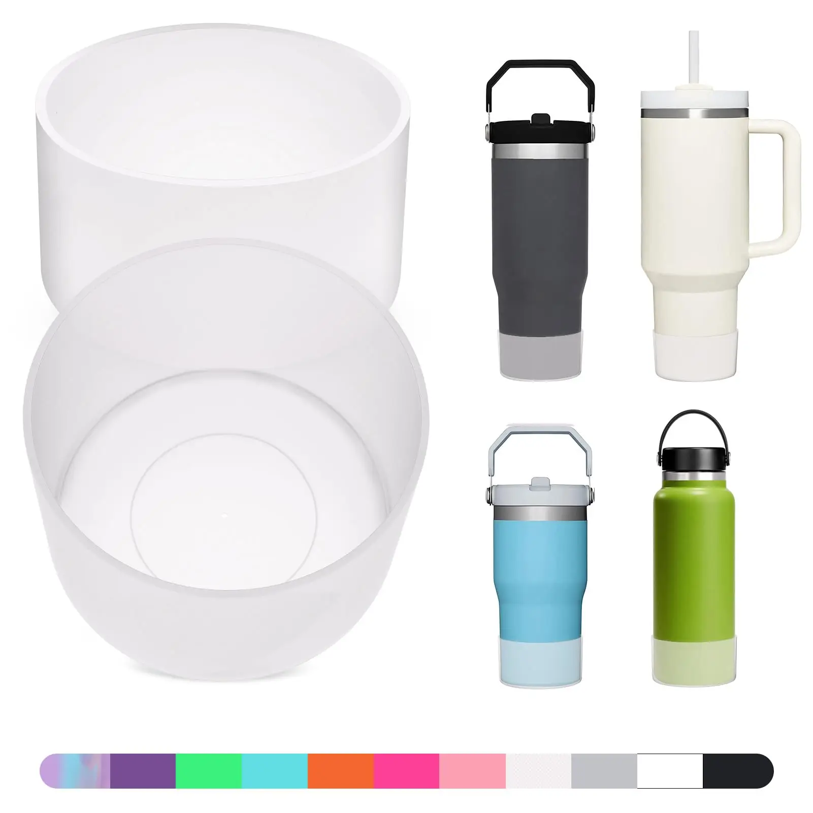 2pcs Silicone Protective Boot Sleeve for 30oz/40oz Stanley Cup, Cup Bottom Protector, Bottom Protector, Reduces Noise Anti-slip Bottom Sleeve Cover fo