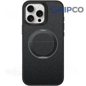 CarbonFiber 360° Case for iPhone 16 Pro Max Case - Magnetic Compatible & Built-in Kickstand, Hard Pc Slim Case Rugged Cover, for iPhone Series (12Promax,Black)