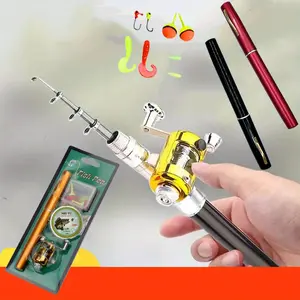 Pen Fishing Rod and Reel Combo Bait caster Mini Pen Fishing Rod Kit Telescopic Fishing Rod Micro Fishing Rod Pocket Fishing Rod, Portable Travel Fishing Rod Combo for Boat, Teenagers Adult Beginners Saltwater Freshwater, Boat Fishing, Compa
