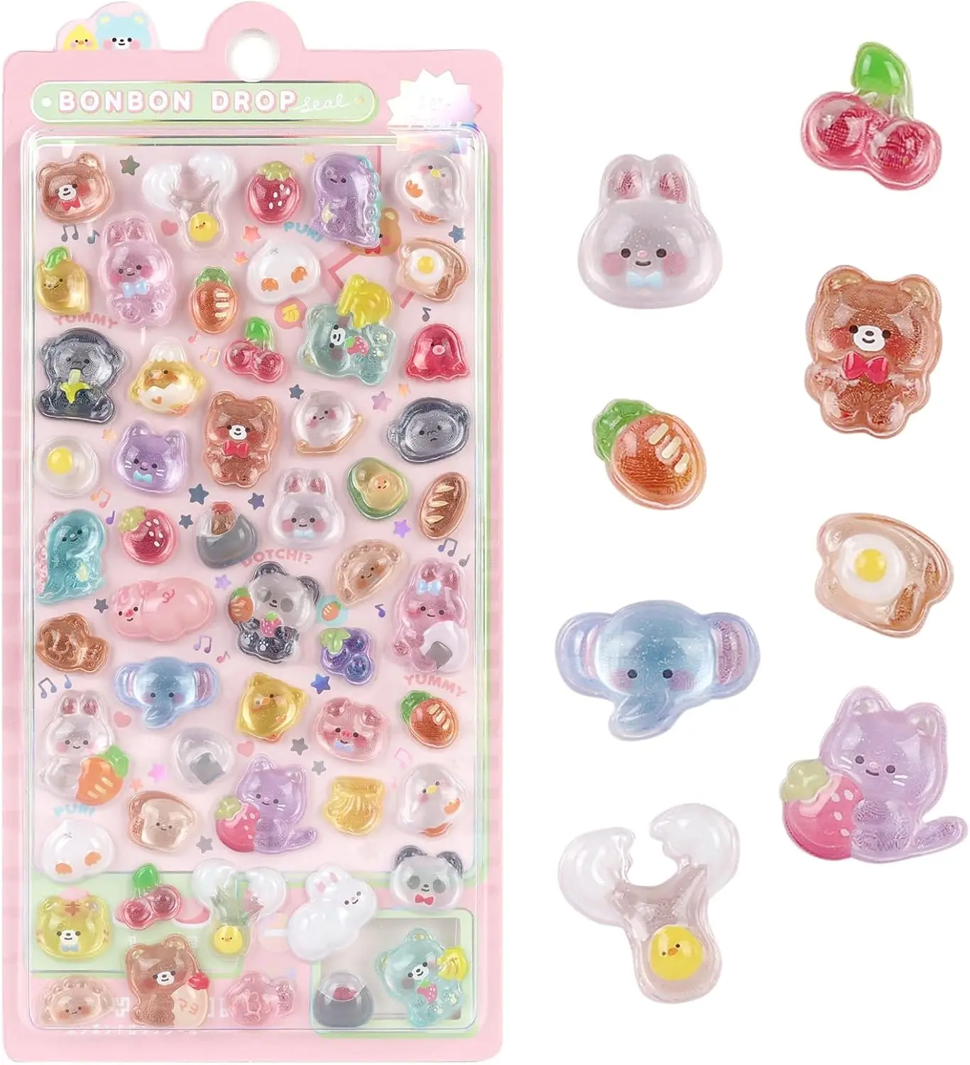Cute Stickers Cartoon Little  Fruit Puff Stickers Kawaii Mini Puffy    Patch for Scrapbooks Planner Journals Laptops Phone Case Decoration