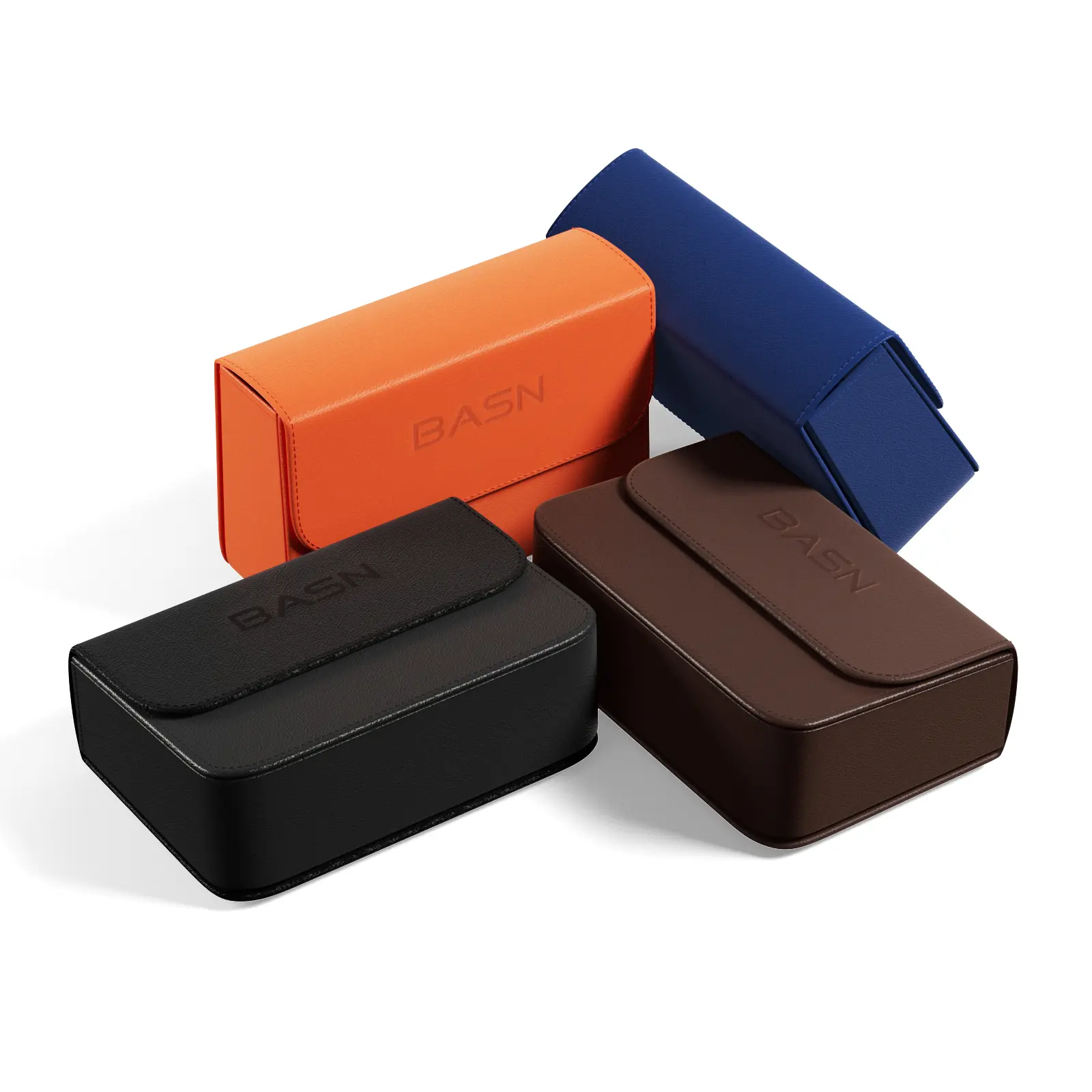 BASN CS200 Premium Leather Compact Carry Case - Stylish, Convenient Bag for Headphones, Chargers, Electronics, Small Accessories - Ideal for Business Travel, Camping, Headset