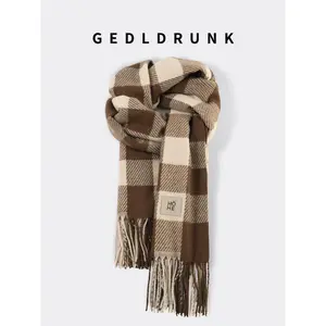 Women's Autumn and Winter Check Pattren All-Match Couple Thick Scarf