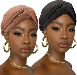 Turban for Women Knotted Hairwraps Headwraps Ribbed Turban Stretch Jersey  Scarf Chemo Cancer Cap