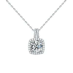 DW Classic 1ct Cubic Zirconia Necklace 925 Sterling Silver Necklace for Women Daily