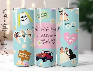 Summer I Turned Pretty Tumbler - Perfect for Your Beverage Needs Bottle Drinkware Lid Reusable