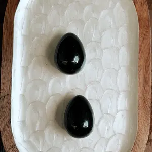 Black Agate Eggs - Natural Stone Decorative Items for Home Decor